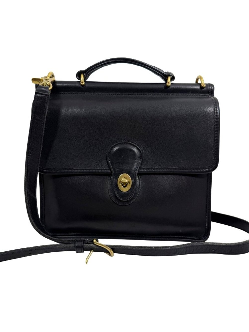 Vintage COACH Willis Black Leather Crossbody Top Handle Satchel 9927 + Tag USA